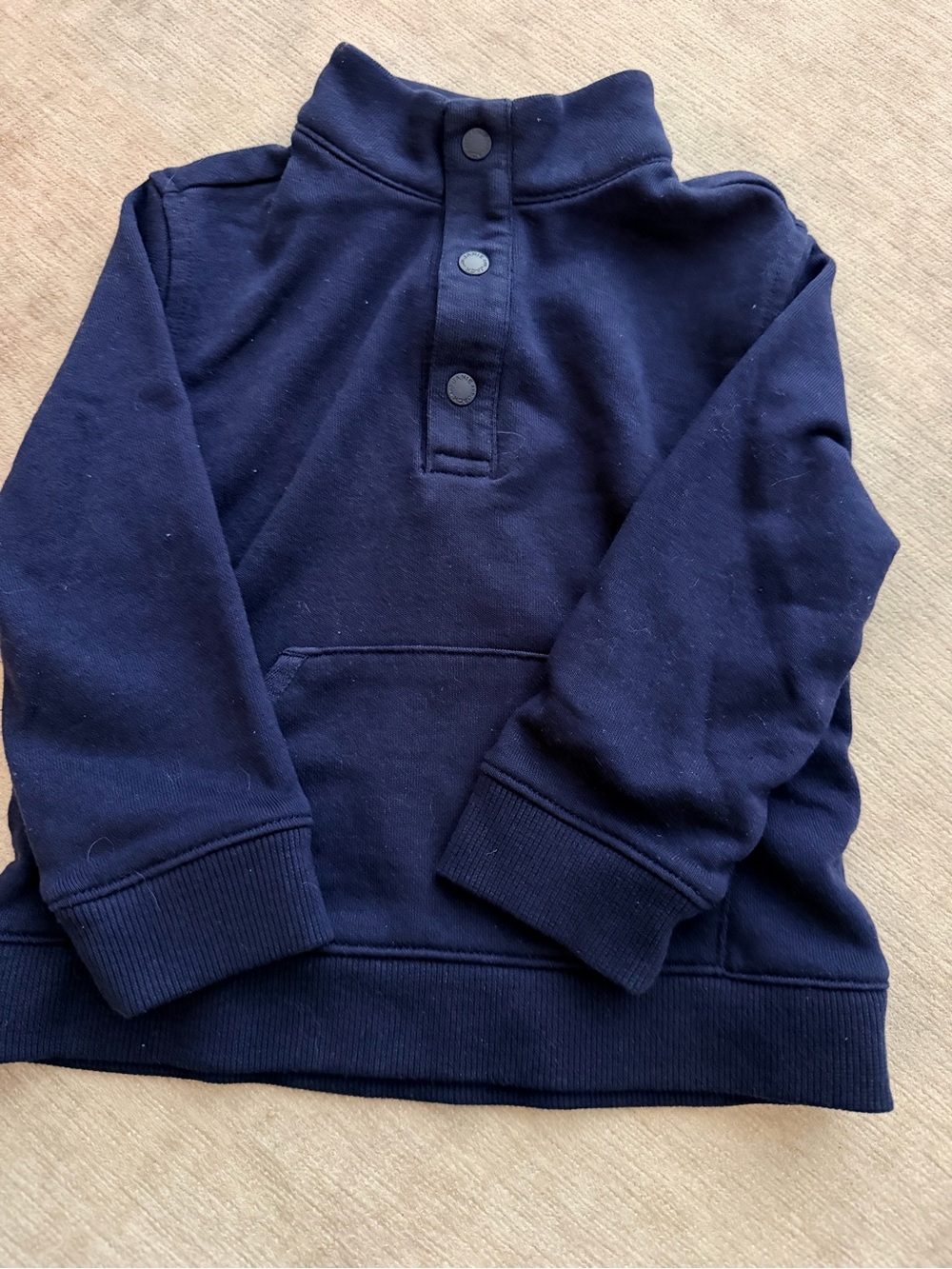 Janie and Jack Navy French Terry Pullover 2T